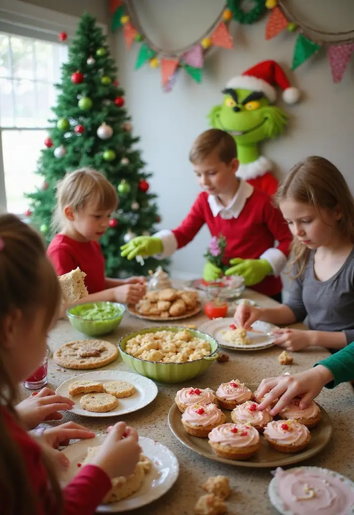 25 Creative Grinch Decorations DIY for Christmas Fun 24 25 Creative Grinch Decorations DIY for Christmas Fun - 24. Grinch-themed Baking Party