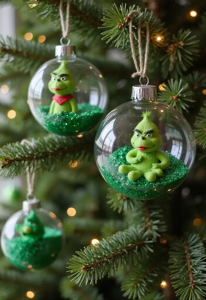 25 Creative Grinch Decorations DIY for Christmas Fun 4 25 Creative Grinch Decorations DIY for Christmas Fun - 4. DIY Grinch Ornaments