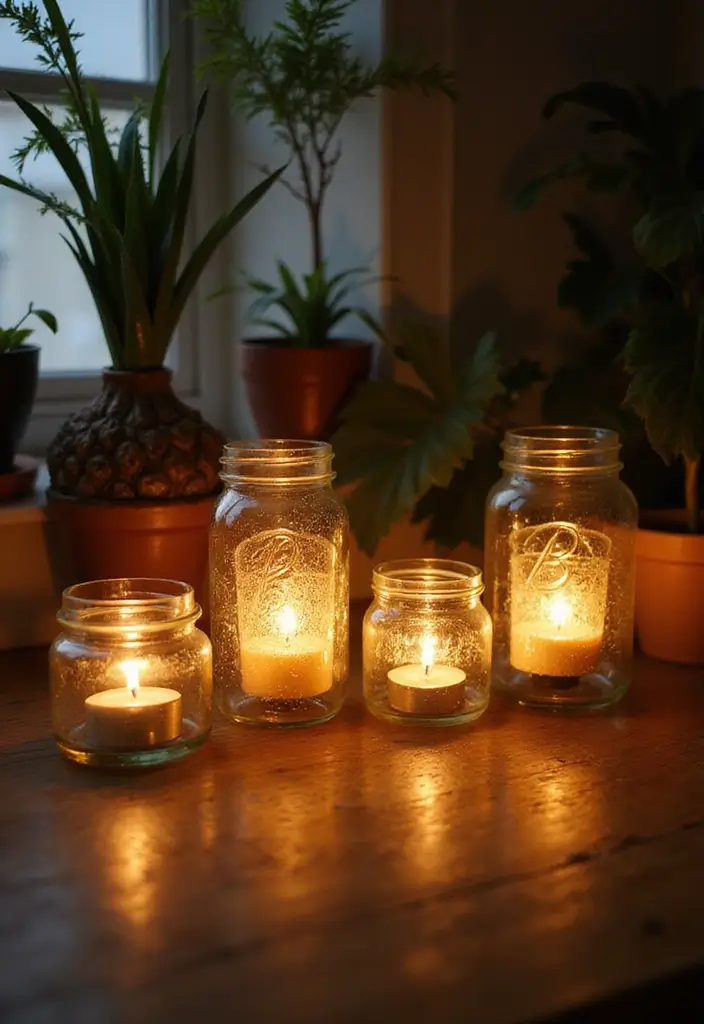 25 Cute DIY Room Decor Hacks You’ll Want to Try Now 13 25 Cute DIY Room Decor Hacks You’ll Want to Try Now - 13. Upcycled Glass Jar Candle Holders