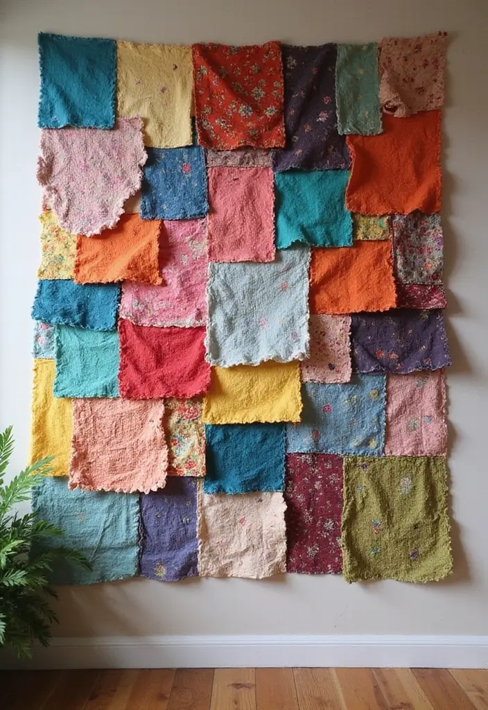 25 Cute DIY Room Decor Hacks You’ll Want to Try Now 21 25 Cute DIY Room Decor Hacks You’ll Want to Try Now - 21. Fabric Scrap Wall Art
