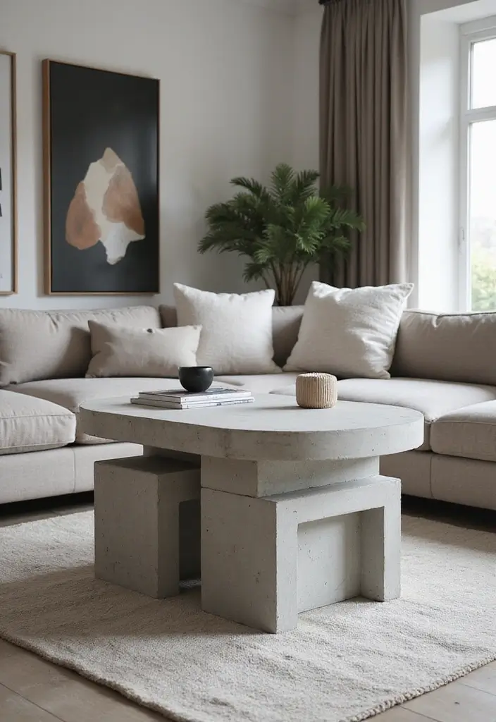 25 DIY Coffee Table Projects That Wow Guests 4 25 DIY Coffee Table Projects That Wow Guests - 4. Concrete Block Coffee Table