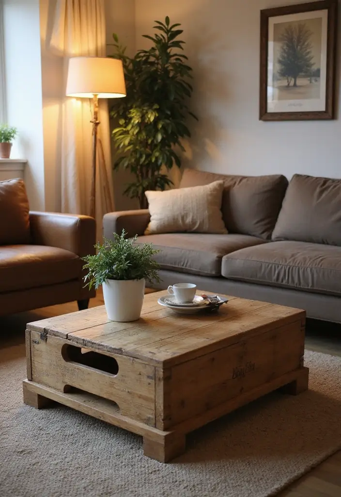25 DIY Coffee Table Projects That Wow Guests 7 25 DIY Coffee Table Projects That Wow Guests - 7. Rustic Crate Coffee Table