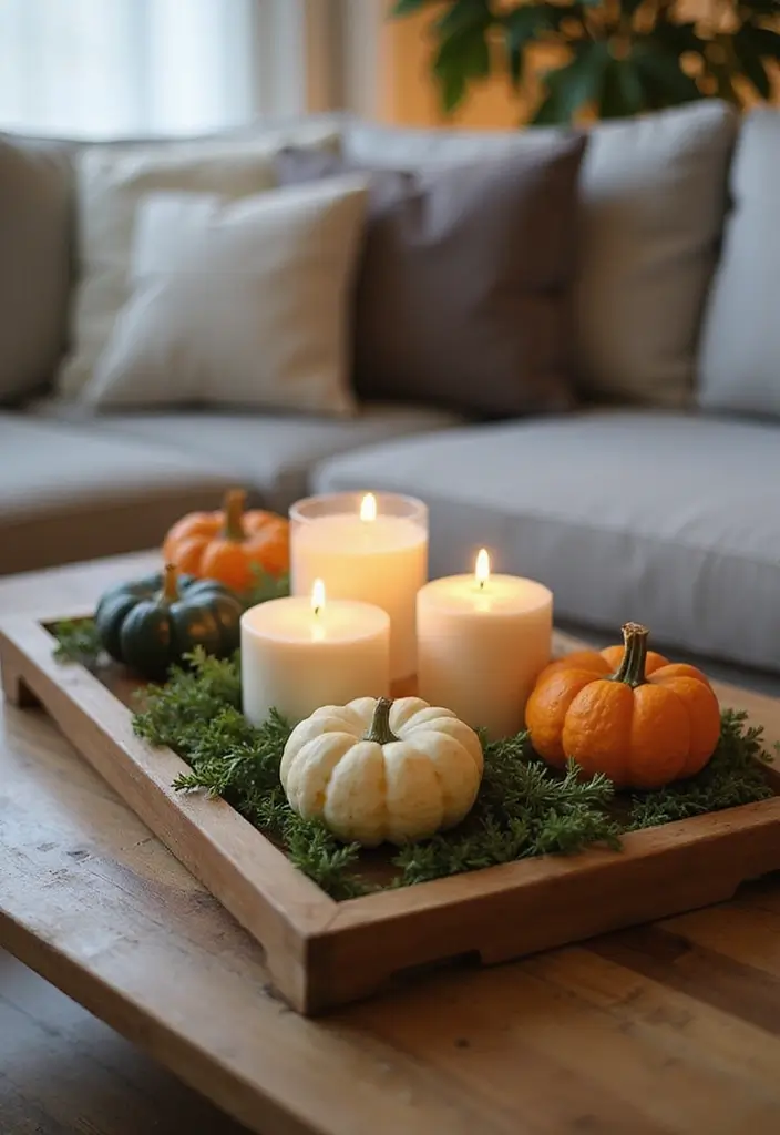25 Eco-Friendly Fall Centerpieces DIY for Warm Gatherings 22 25 Eco-Friendly Fall Centerpieces DIY for Warm Gatherings - 22. Cozy Coffee Table Centerpiece