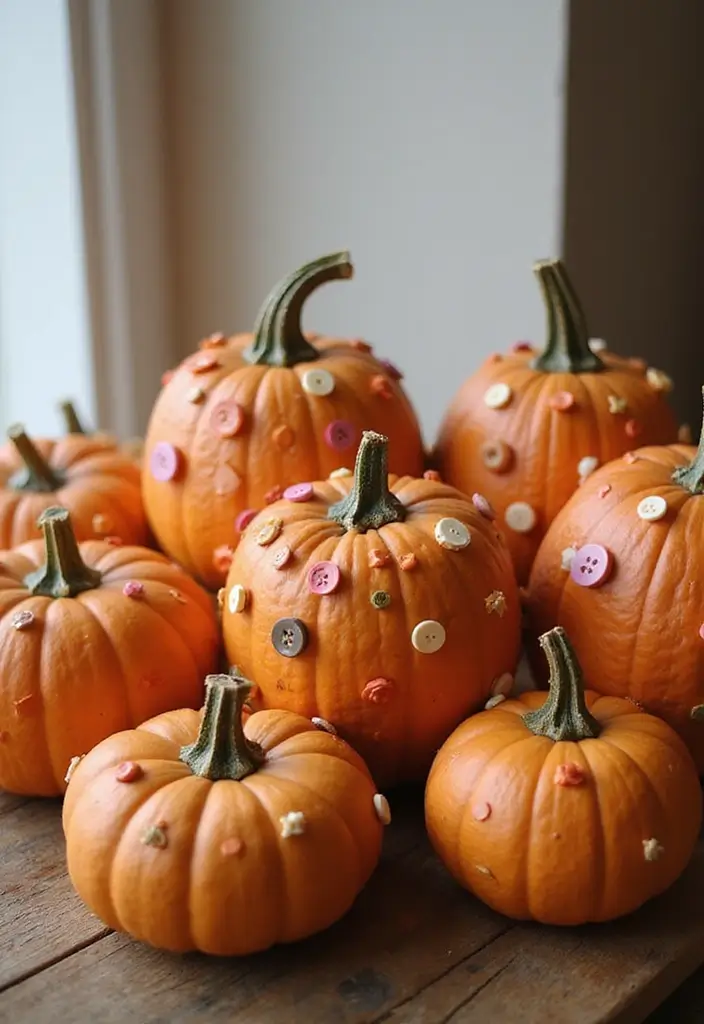 25 Eco-Friendly Fall Centerpieces DIY for Warm Gatherings 24 25 Eco-Friendly Fall Centerpieces DIY for Warm Gatherings - 24. Button Pumpkins