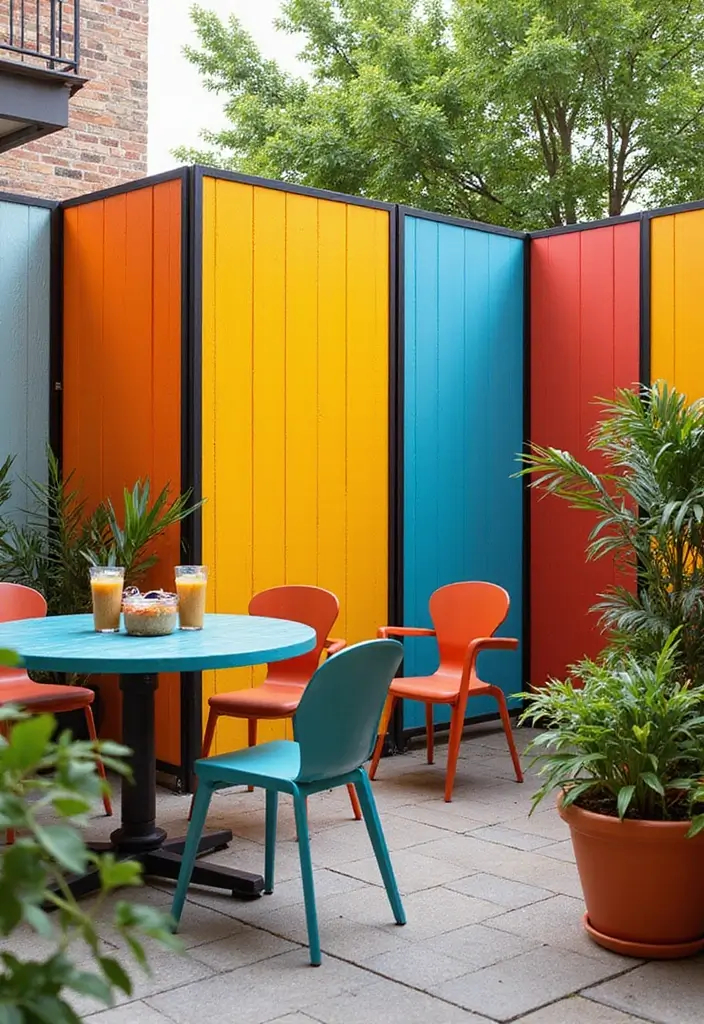 25 Privacy Screen Outdoor DIY Projects That Add Style 14 25 Privacy Screen Outdoor DIY Projects That Add Style - 14. Colorful Painted Screens