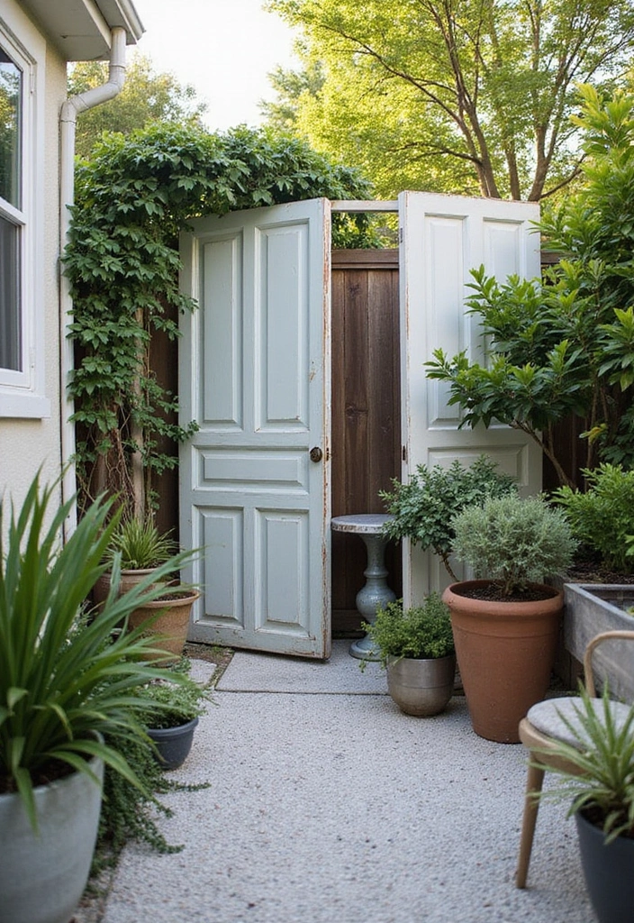 25 Privacy Screen Outdoor DIY Projects That Add Style 17 25 Privacy Screen Outdoor DIY Projects That Add Style - 17. Repurposed Doors