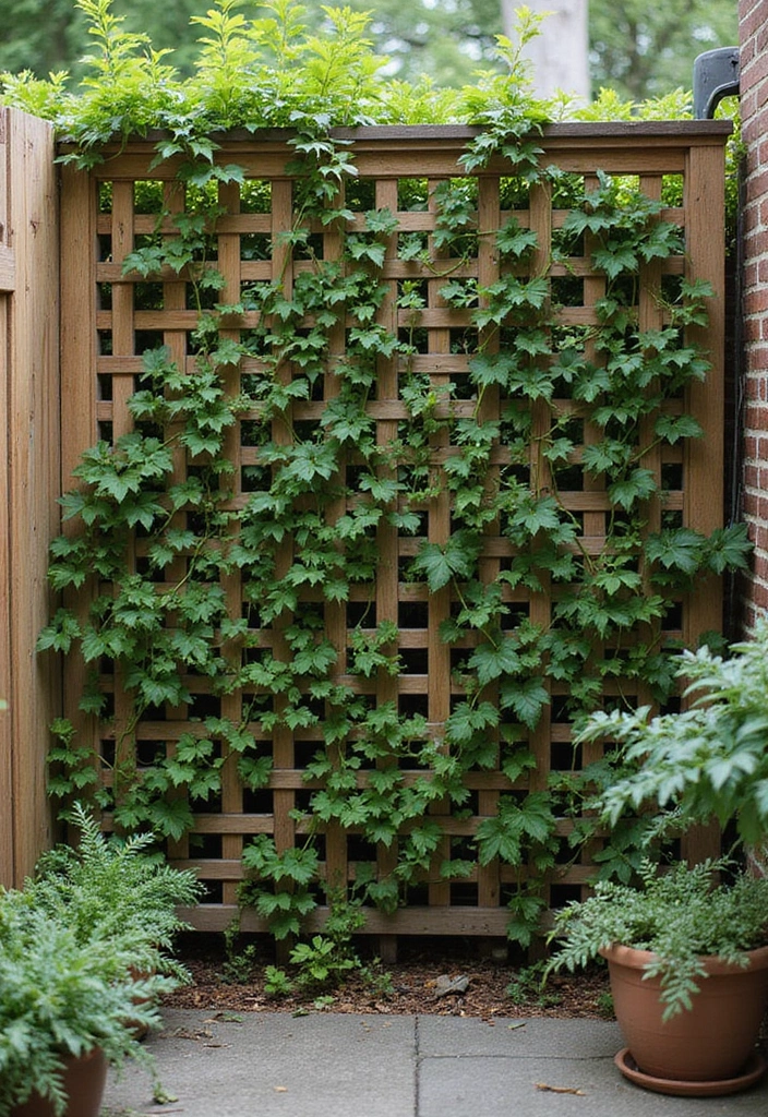 25 Privacy Screen Outdoor DIY Projects That Add Style 2 25 Privacy Screen Outdoor DIY Projects That Add Style - 2. Lattice with Climbing Vines