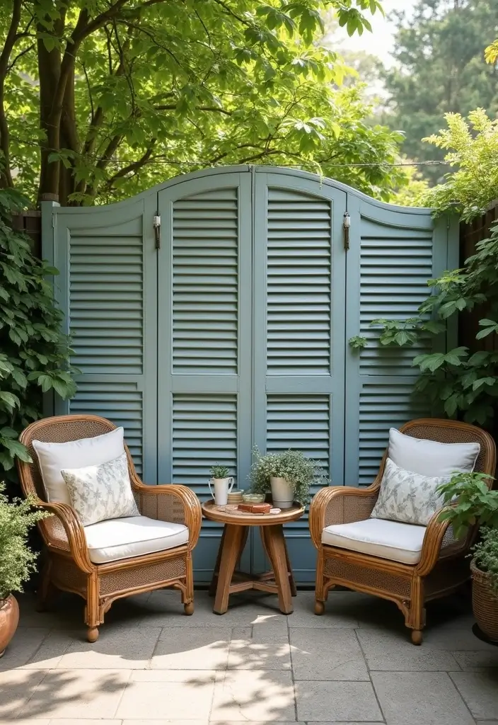 25 Privacy Screen Outdoor DIY Projects That Add Style 21 25 Privacy Screen Outdoor DIY Projects That Add Style - 21. Vintage Shutters
