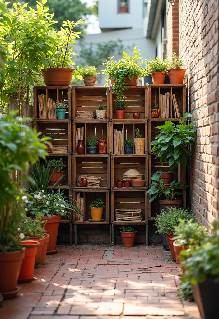 25 Privacy Screen Outdoor DIY Projects That Add Style 24 25 Privacy Screen Outdoor DIY Projects That Add Style - 24. Upcycled Crates Privacy Screen