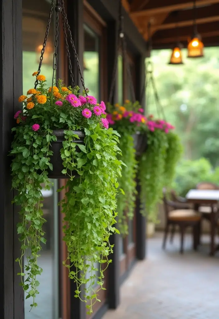 25 Privacy Screen Outdoor DIY Projects That Add Style 8 25 Privacy Screen Outdoor DIY Projects That Add Style - 8. Hanging Planters as Screens