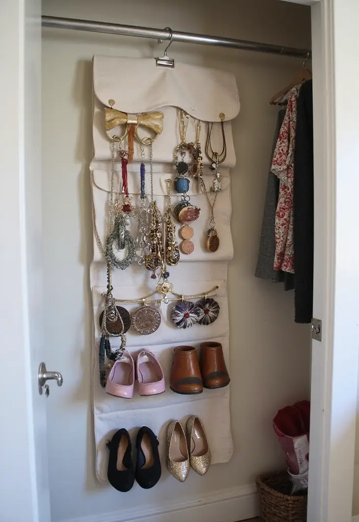25 Small Closet Ideas DIY You’ll Wish You Knew Sooner - 12. Hang a Fabric Organizer