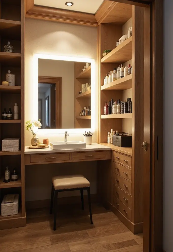 25 Small Closet Ideas DIY You’ll Wish You Knew Sooner - 19. Incorporate a Vanity Area