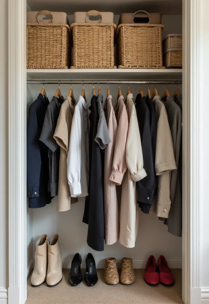 25 Small Closet Ideas DIY You’ll Wish You Knew Sooner - 3. Utilize Under-Shelf Baskets