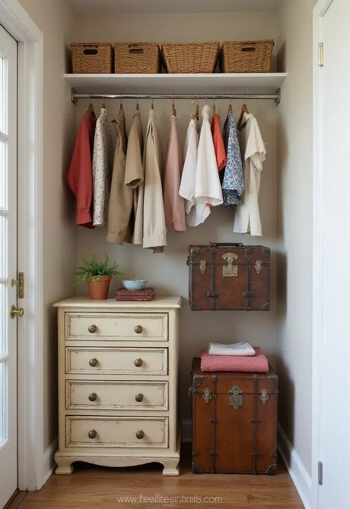 25 Small Closet Ideas DIY You’ll Wish You Knew Sooner - 7. Repurpose Vintage Furniture