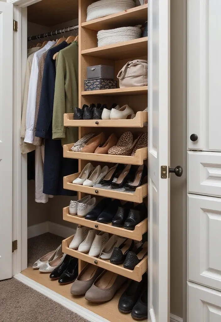 25 Small Closet Ideas DIY You’ll Wish You Knew Sooner - 8. Install a Pull-Out Rack
