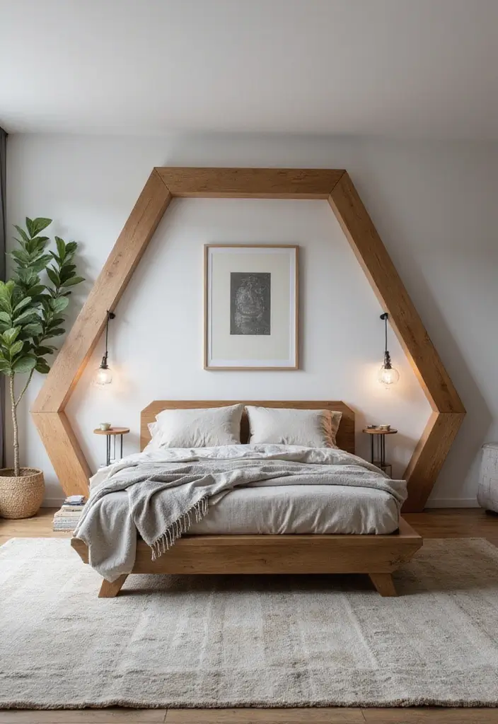 26 DIY Beds That Are Both Affordable and Stylish - 15. Hexagonal Frame Bed