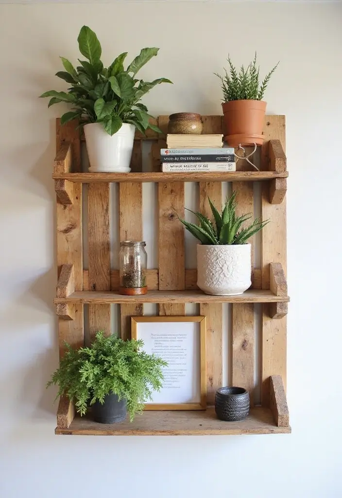 26 DIY Decor Ideas That Look Professional 1 26 DIY Decor Ideas That Look Professional - 1. Upcycled Wooden Pallet Shelf