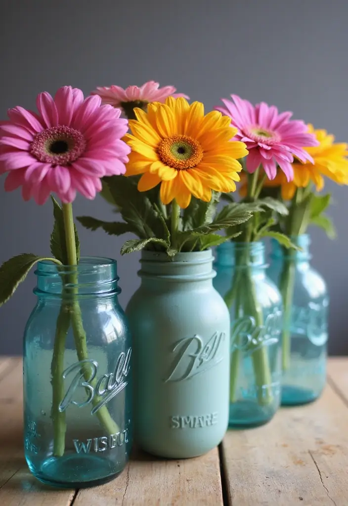 26 DIY Decor Ideas That Look Professional 2 26 DIY Decor Ideas That Look Professional - 2. Recycled Glass Jar Vases