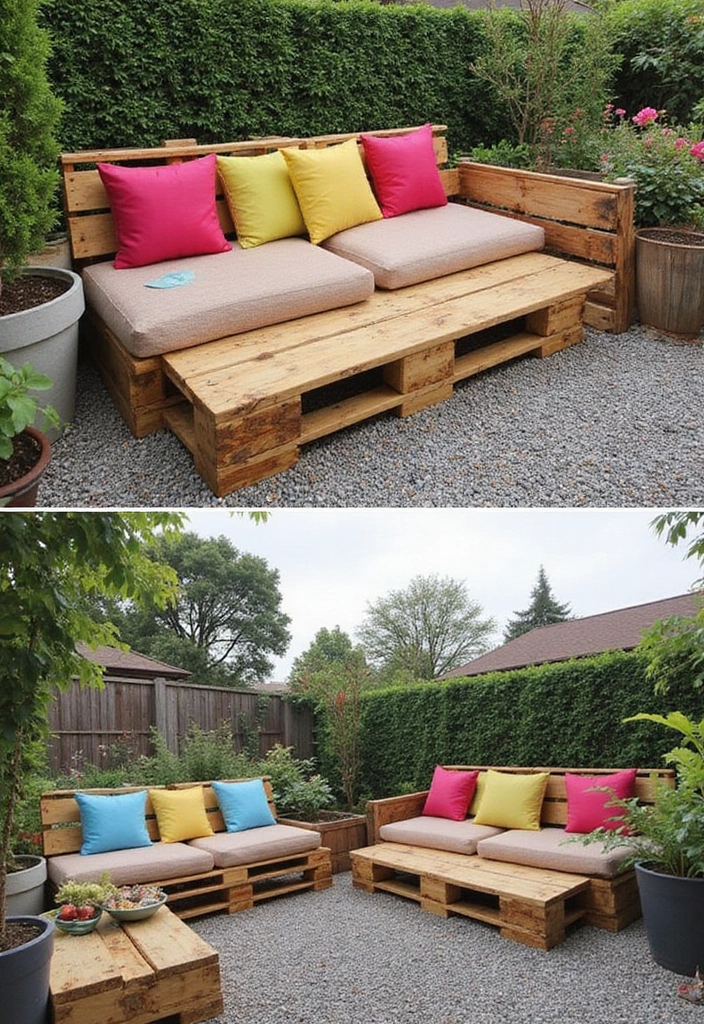 26 DIY Front Porch Ideas That Make a Big Statement - 1. Upcycled Pallet Seating