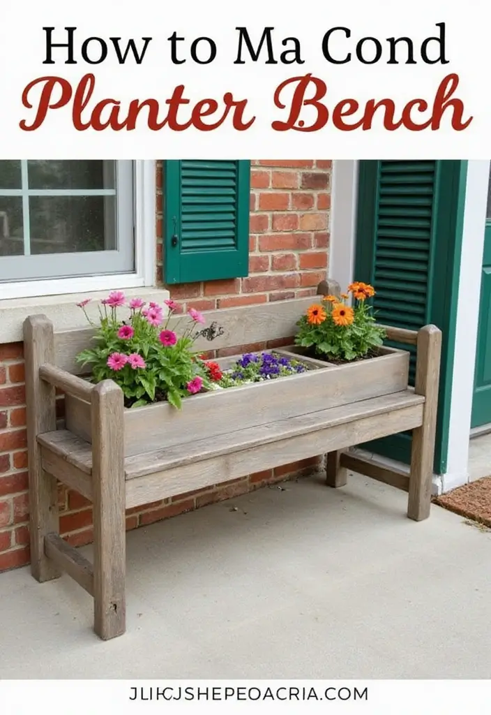 26 DIY Front Porch Ideas That Make a Big Statement - 10. Planter Bench