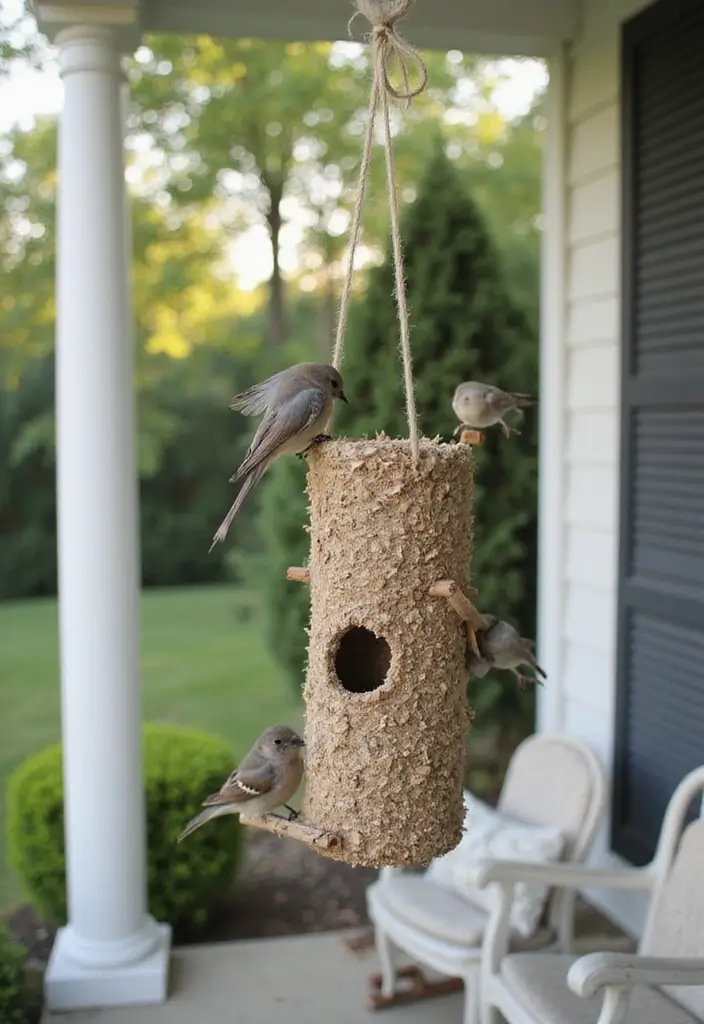 26 DIY Front Porch Ideas That Make a Big Statement - 11. Handmade Bird Feeder