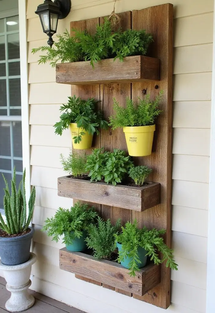 26 DIY Front Porch Ideas That Make a Big Statement - 2. Vertical Herb Garden