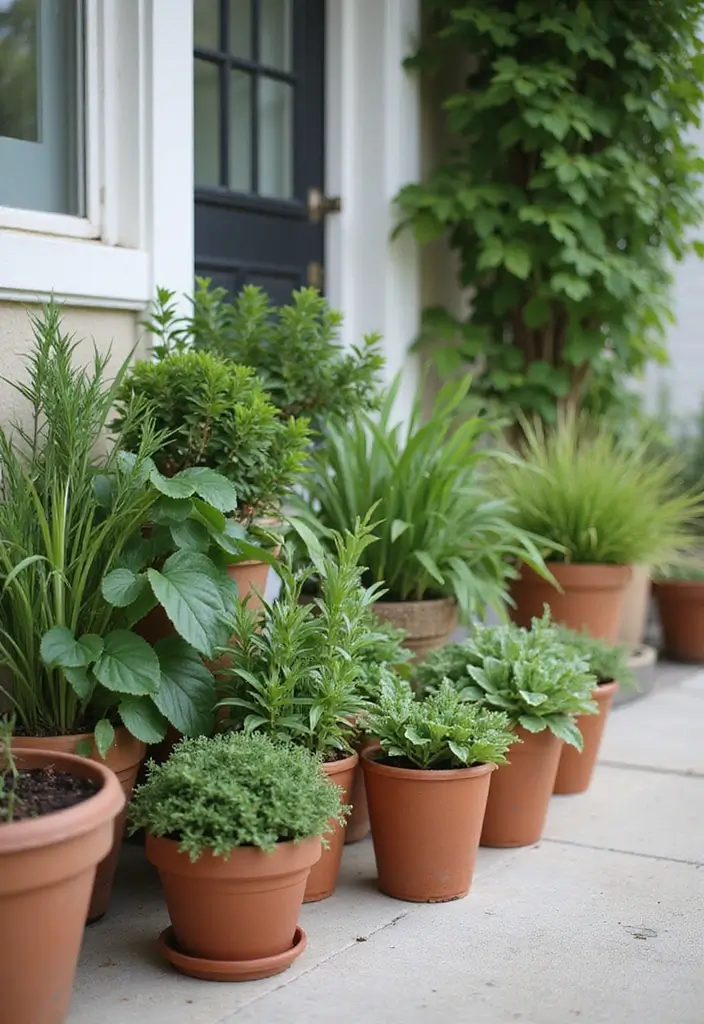 26 DIY Front Porch Ideas That Make a Big Statement - 20. Eco-friendly Potted Plants