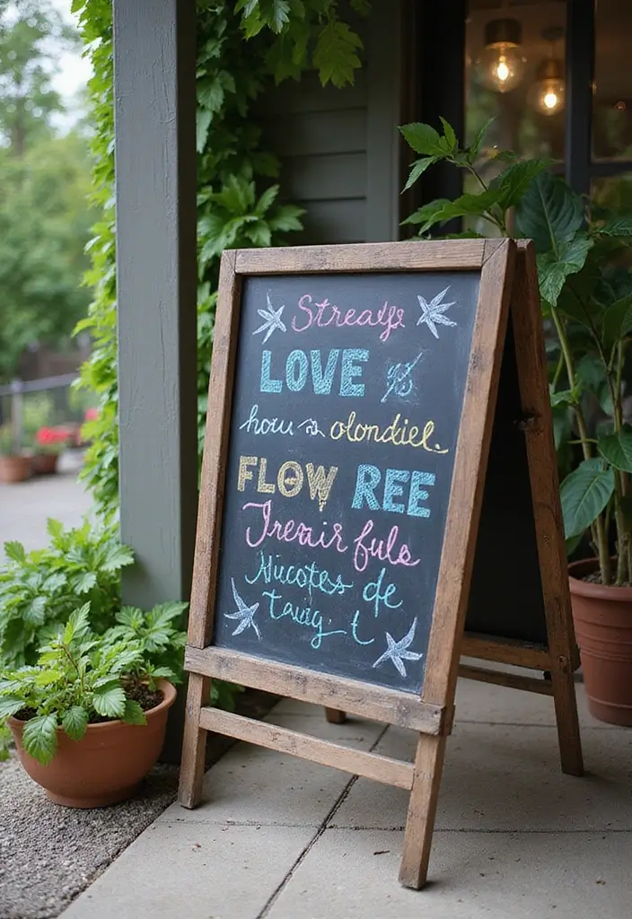 26 DIY Front Porch Ideas That Make a Big Statement - 23. Outdoor Chalkboard