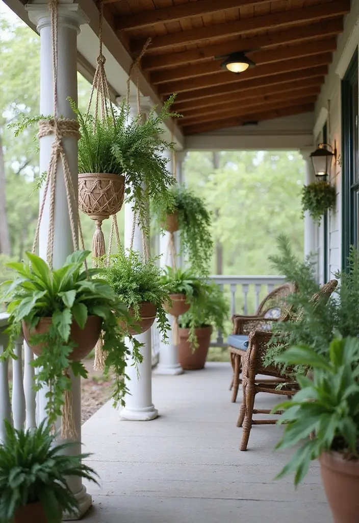 26 DIY Front Porch Ideas That Make a Big Statement - 3. DIY Macrame Plant Hangers