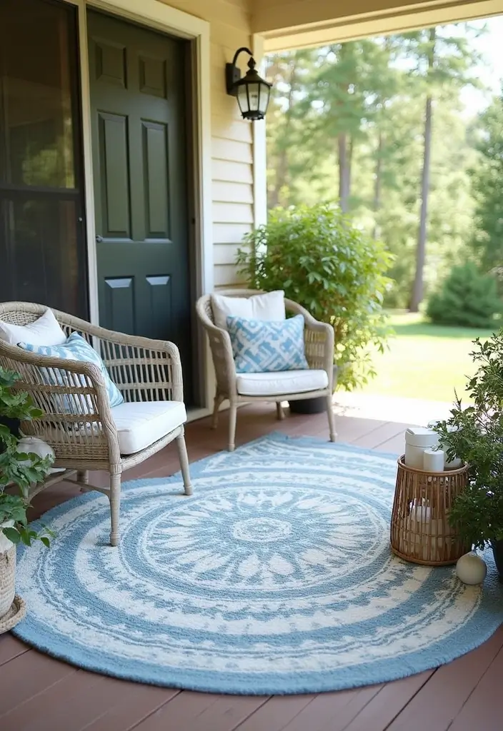 26 DIY Front Porch Ideas That Make a Big Statement - 9. DIY Outdoor Rug