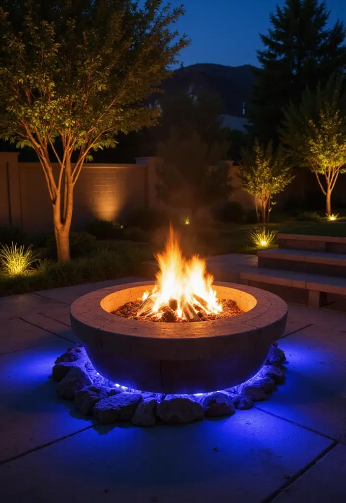 26 Outdoor Firepits DIY Projects That Transform Evenings 13 26 Outdoor Firepits DIY Projects That Transform Evenings - 13. Firepit with Integrated Lighting