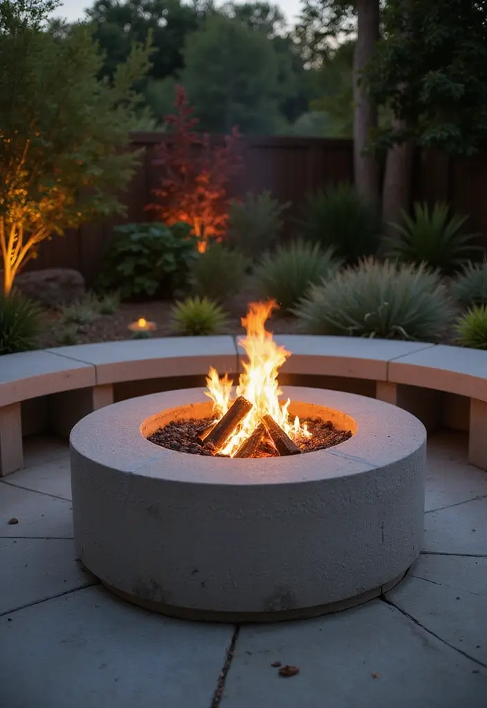26 Outdoor Firepits DIY Projects That Transform Evenings 19 26 Outdoor Firepits DIY Projects That Transform Evenings - 19. Firepit with a Concrete Bench