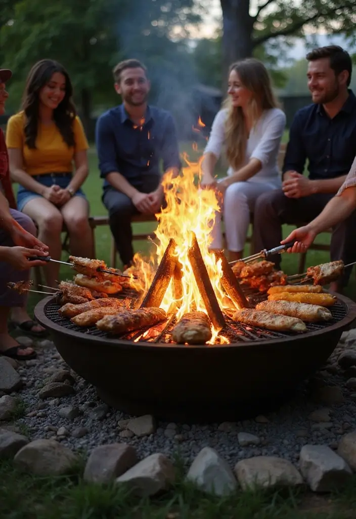26 Outdoor Firepits DIY Projects That Transform Evenings 25 26 Outdoor Firepits DIY Projects That Transform Evenings - 25. Firepit with a Grill Extension