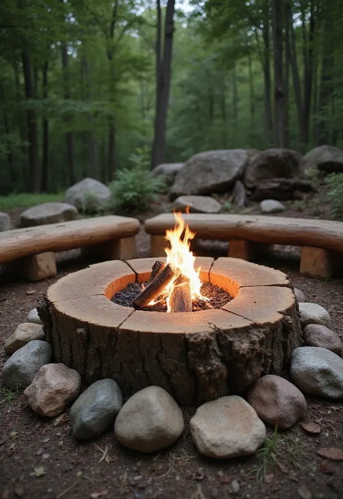 26 Outdoor Firepits DIY Projects That Transform Evenings 5 26 Outdoor Firepits DIY Projects That Transform Evenings - 5. Tree Stump Firepit