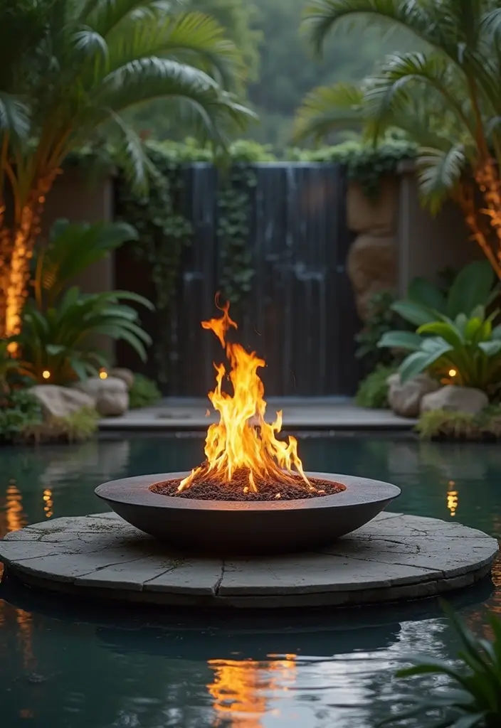 26 Outdoor Firepits DIY Projects That Transform Evenings 7 26 Outdoor Firepits DIY Projects That Transform Evenings - 7. Firepit with Water Feature
