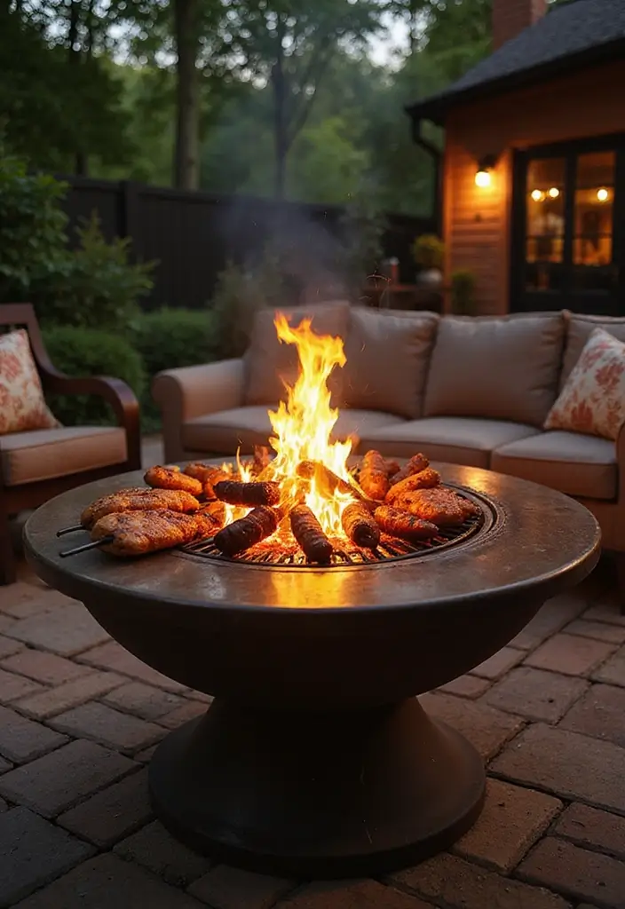 26 Outdoor Firepits DIY Projects That Transform Evenings 9 26 Outdoor Firepits DIY Projects That Transform Evenings - 9. Firepit with Grill Feature