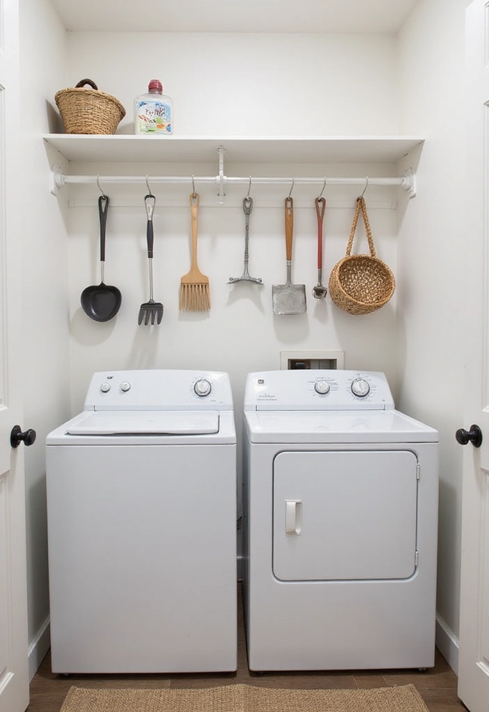 26 Small Laundry Room Ideas DIY That Truly Work 16 26 Small Laundry Room Ideas DIY That Truly Work - 16. Use Hooks for Tools
