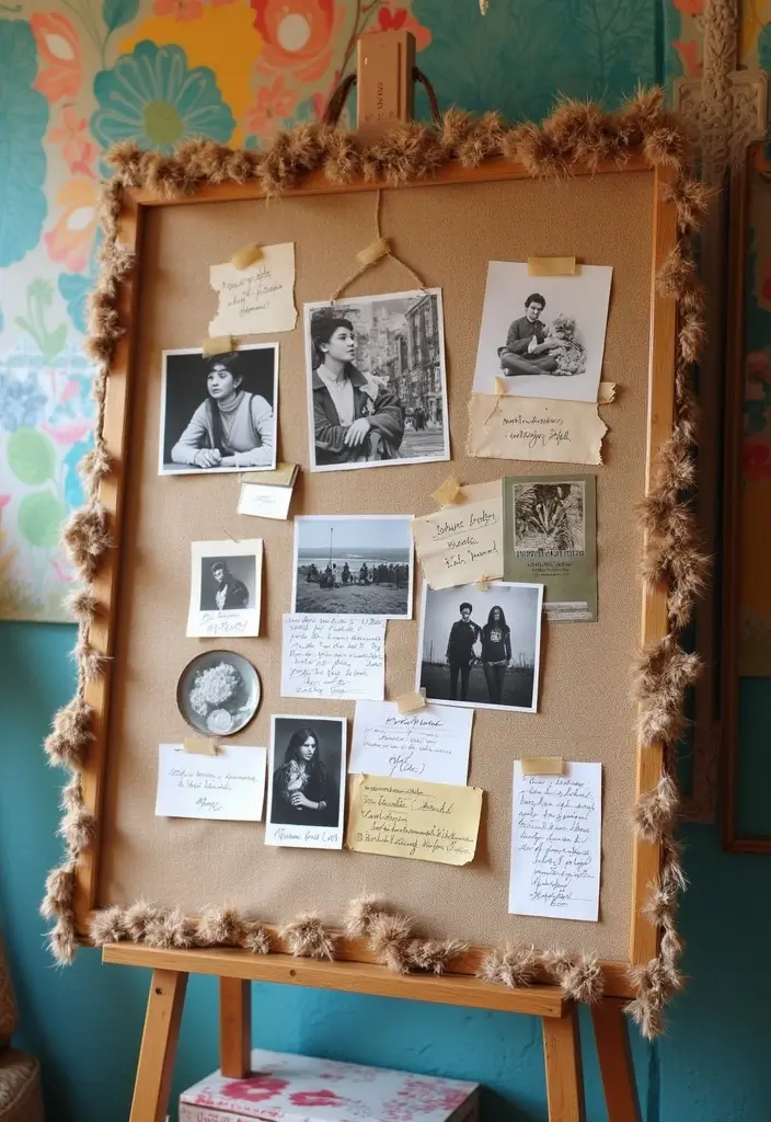 27 Chic DIY Boho Decor Ideas That Feel Effortless 14 27 Chic DIY Boho Decor Ideas That Feel Effortless - 14. Fabric-Covered Bulletin Board