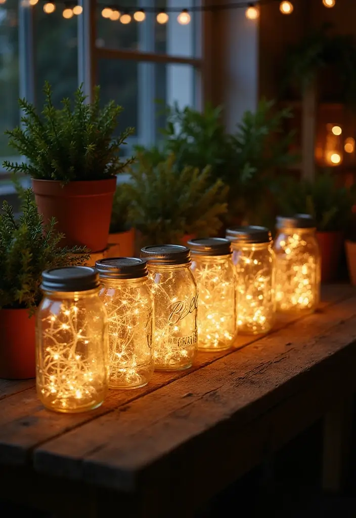 27 Chic DIY Boho Decor Ideas That Feel Effortless 16 27 Chic DIY Boho Decor Ideas That Feel Effortless - 16. Light-Up Mason Jars