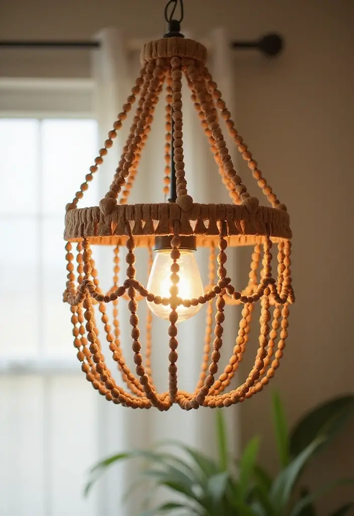 27 Chic DIY Boho Decor Ideas That Feel Effortless 21 27 Chic DIY Boho Decor Ideas That Feel Effortless - 21. DIY Wooden Bead Chandeliers
