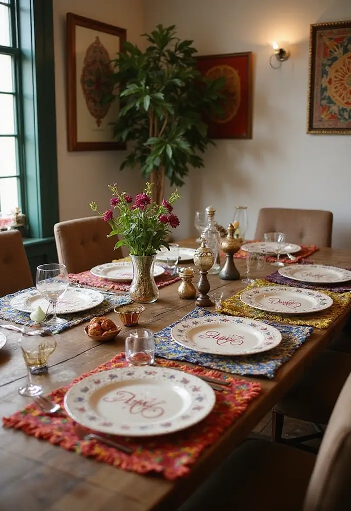 27 Chic DIY Boho Decor Ideas That Feel Effortless 22 27 Chic DIY Boho Decor Ideas That Feel Effortless - 22. Personalized Placemats