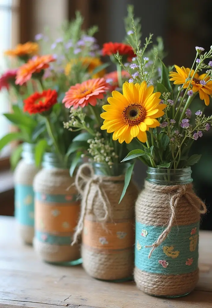 27 Chic DIY Boho Decor Ideas That Feel Effortless 26 27 Chic DIY Boho Decor Ideas That Feel Effortless - 26. Upcycled Glass Jars