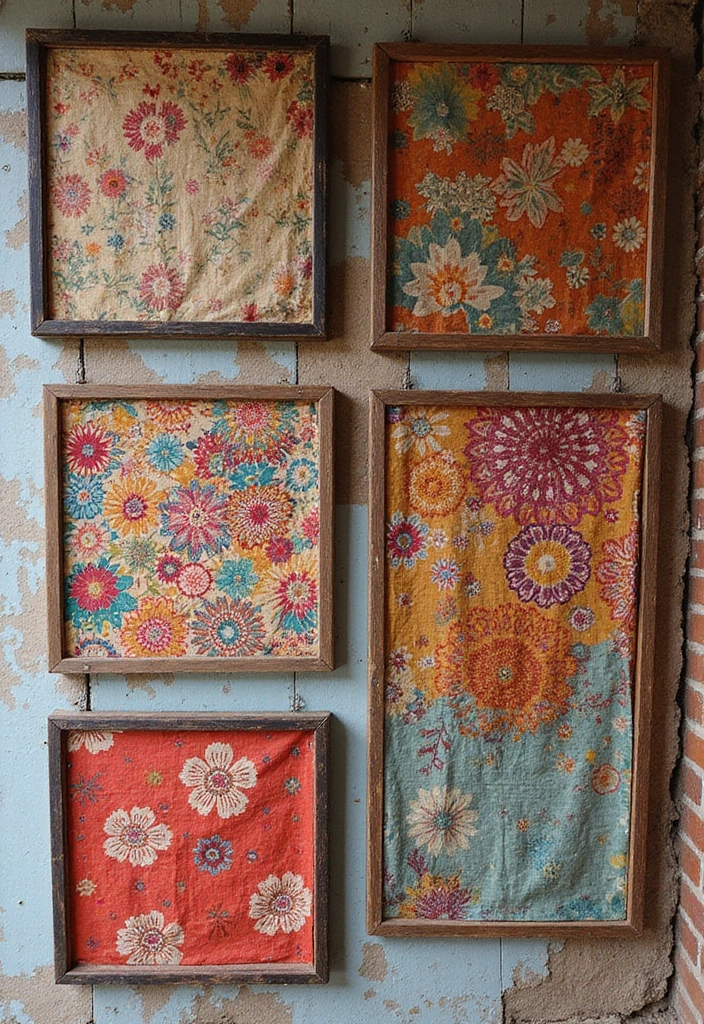 27 Chic DIY Boho Decor Ideas That Feel Effortless 3 27 Chic DIY Boho Decor Ideas That Feel Effortless - 3. Vintage Fabric Wall Art