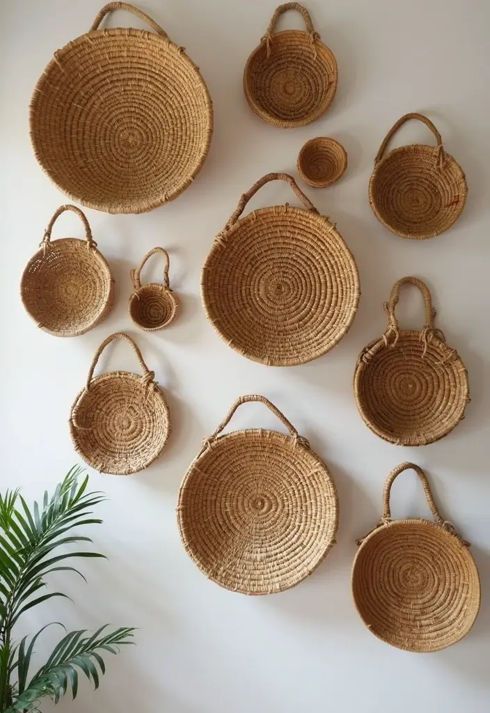 27 Chic DIY Boho Decor Ideas That Feel Effortless 5 27 Chic DIY Boho Decor Ideas That Feel Effortless - 5. Woven Wall Baskets