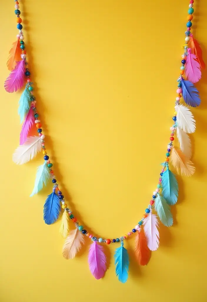 27 Chic DIY Boho Decor Ideas That Feel Effortless 6 27 Chic DIY Boho Decor Ideas That Feel Effortless - 6. Feather and Bead Garlands