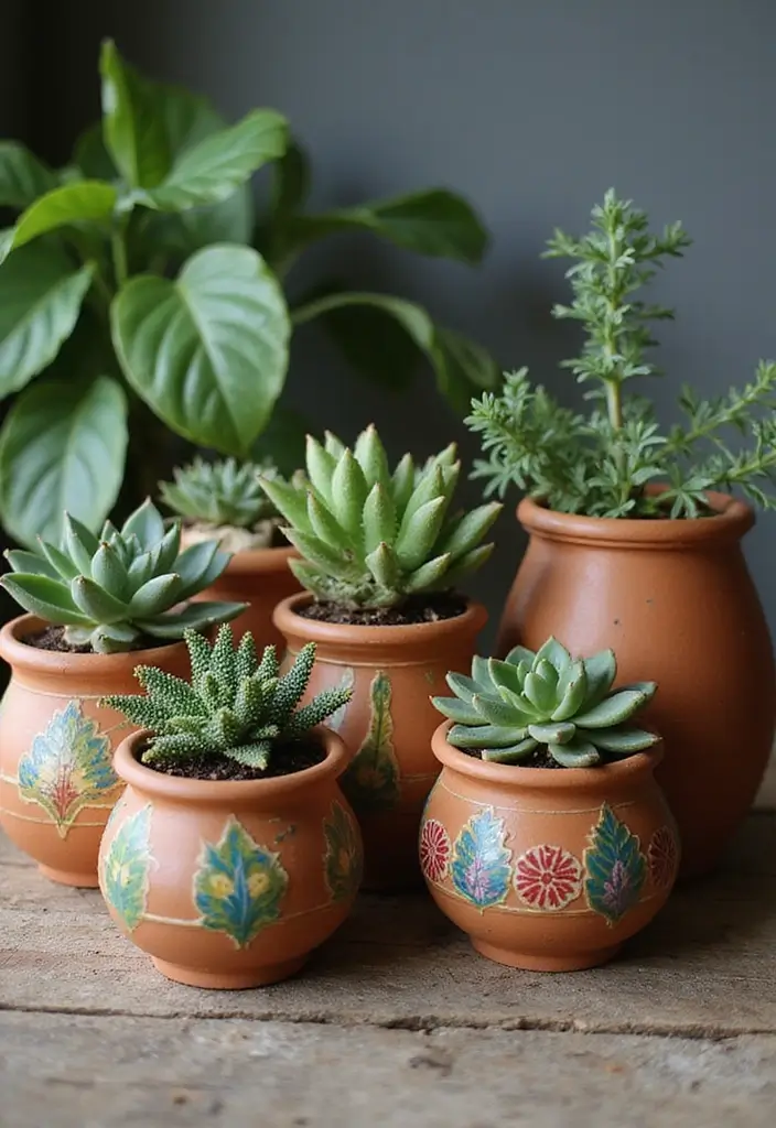 27 Chic DIY Boho Decor Ideas That Feel Effortless 7 27 Chic DIY Boho Decor Ideas That Feel Effortless - 7. Earthy Clay Pots