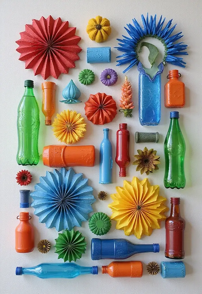 27 DIY Accent Wall Ideas That Change the Entire Room 12 27 DIY Accent Wall Ideas That Change the Entire Room - 12. Recycled Plastic Bottle Wall Art