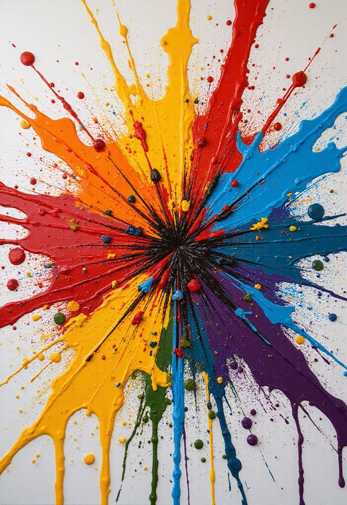 27 DIY Accent Wall Ideas That Change the Entire Room 16 27 DIY Accent Wall Ideas That Change the Entire Room - 16. Colorful Paint Splatter Wall