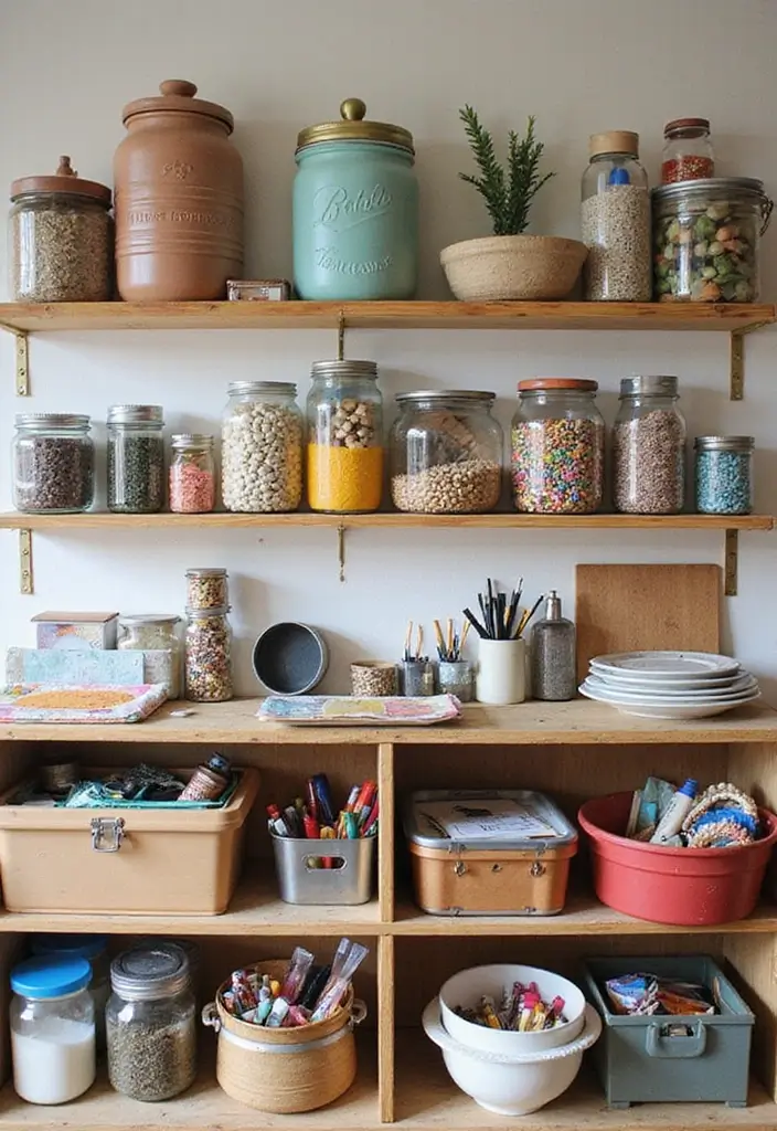 27 DIY Accent Wall Ideas That Change the Entire Room 19 27 DIY Accent Wall Ideas That Change the Entire Room - 19. Art Supply Wall with Recycled Canisters