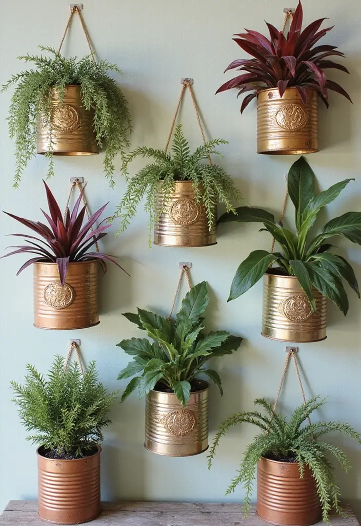 27 DIY Accent Wall Ideas That Change the Entire Room 24 27 DIY Accent Wall Ideas That Change the Entire Room - 24. Upcycled Tin Can Wall Planters